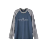 Лонгслив, демисезонная футболка с круглым воротником, в американском стиле, свободный крой