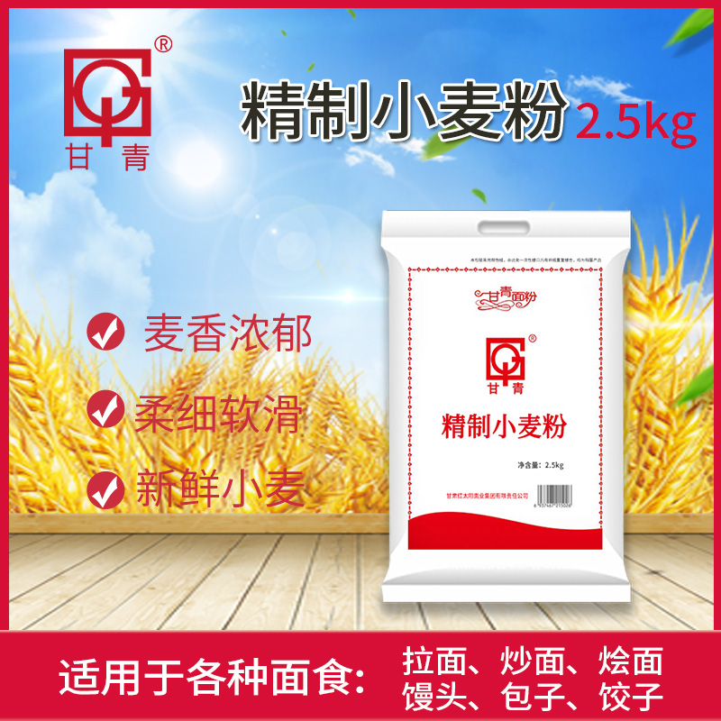 甘青甘肃面粉精制小麦粉2.5kg刀削宽面1000g挂面武威特产家用面食 - 图1