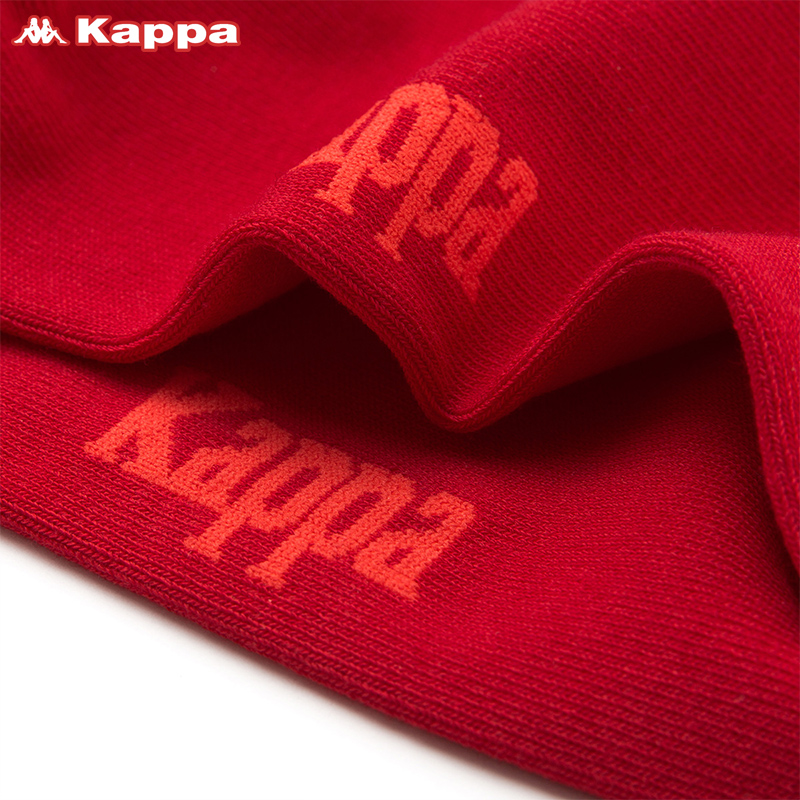 KAPPA/卡帕旗舰本命年红品龙年红色袜子棉袜袜子男3双礼盒装-图2