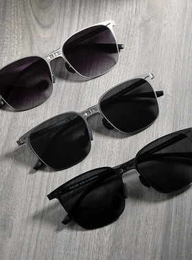 新款轻薄折叠太阳眼镜男不锈钢时尚超轻司机钓鱼驾驶复古墨镜女