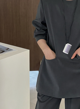 陈姬儿新款韩系设计感小梳子项链小众毛衣链银色长挂件配饰1166