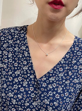 陈姬儿设计简约小圆珠网红银项链