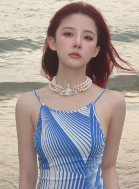 珍珠女choker土星项链设计感