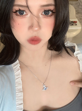 高级感镶钻土星项链锁骨链女