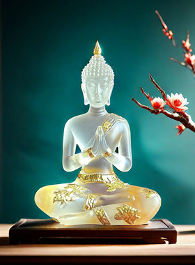 泰式禅意佛像摆件水琉璃工艺品