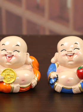 招财笑佛像大肚佛弥勒佛摆件小号家用客厅汽车装饰品车载车内摆设