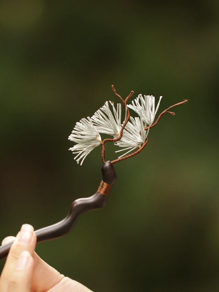亭亭山上松 木簪盘发日常国风中式气质旗袍简约发簪汉服配饰 莲花 - 图3