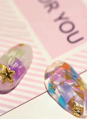 美甲饰品极光玻璃纸贴纸镜面亮片