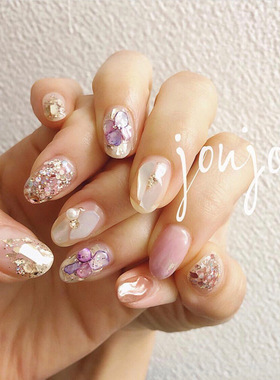 joujou同款网红美甲鲍鱼片贝壳片