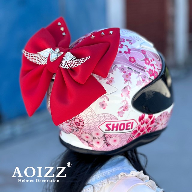 AOIZZ helmet decoration motorcycle electric vehicle quick release accessories ski helmet personalized creative accessories bow