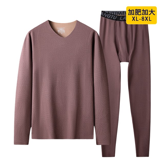 Men's plus size fat men's winter cold-proof thermal underwear set