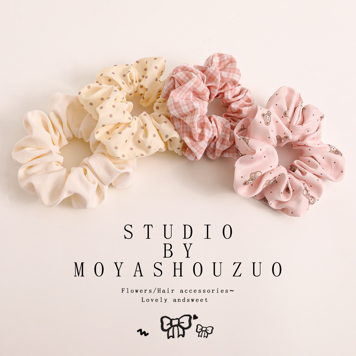 儿童碎花大肠发圈清新女童皮筋宝宝甜美高弹力发饰扎头发头花头饰,淘宝优惠券,粉丝福利购,淘宝优惠卷