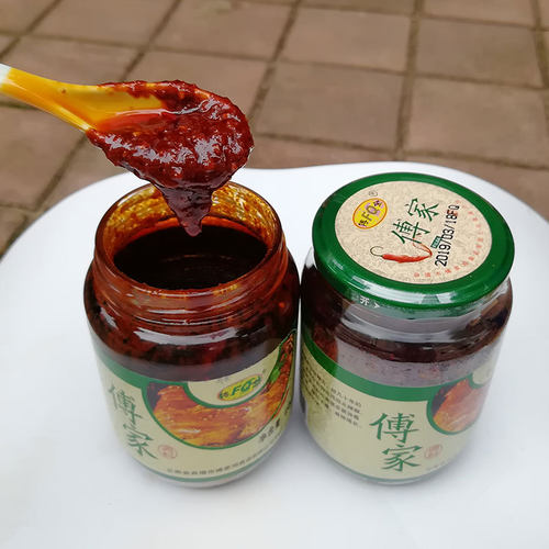 曲靖特产傅家酱云南傅家鸡调料450g*2瓶米线帽子辣椒酱凉拌鸡 - 图3
