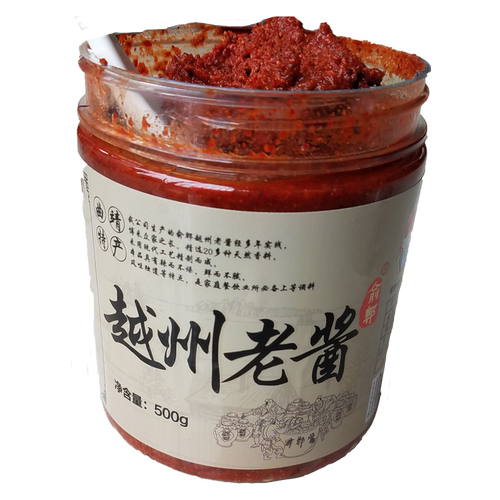 云南辣椒酱曲靖特产 越州老酱500g 小麦黄豆辣酱 米线帽子酱 - 图3