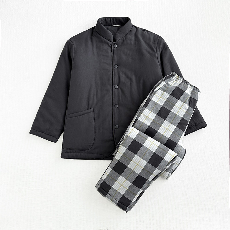 专柜同款无印夹棉睡衣男女春秋外出棉服纯棉双层纱加棉家居服冬季,淘宝优惠券,粉丝福利购,淘宝优惠卷