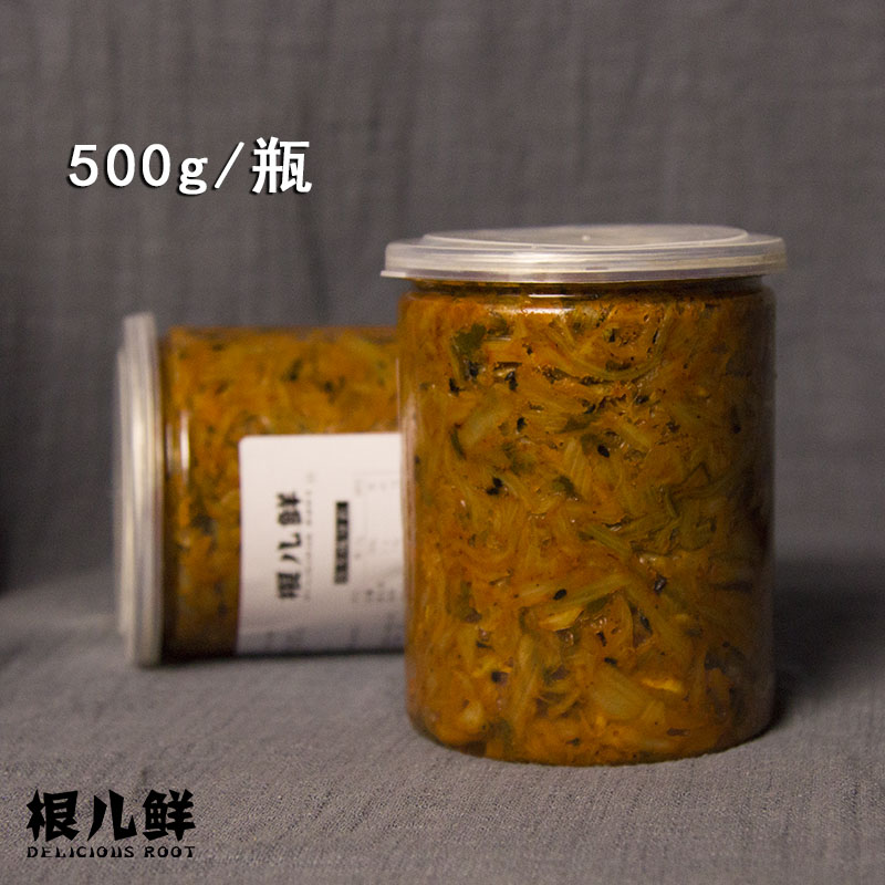 根儿鲜香菜香辣白菜心酱咸下饭菜农家自制500g安徽宣城泾县特产 - 图1