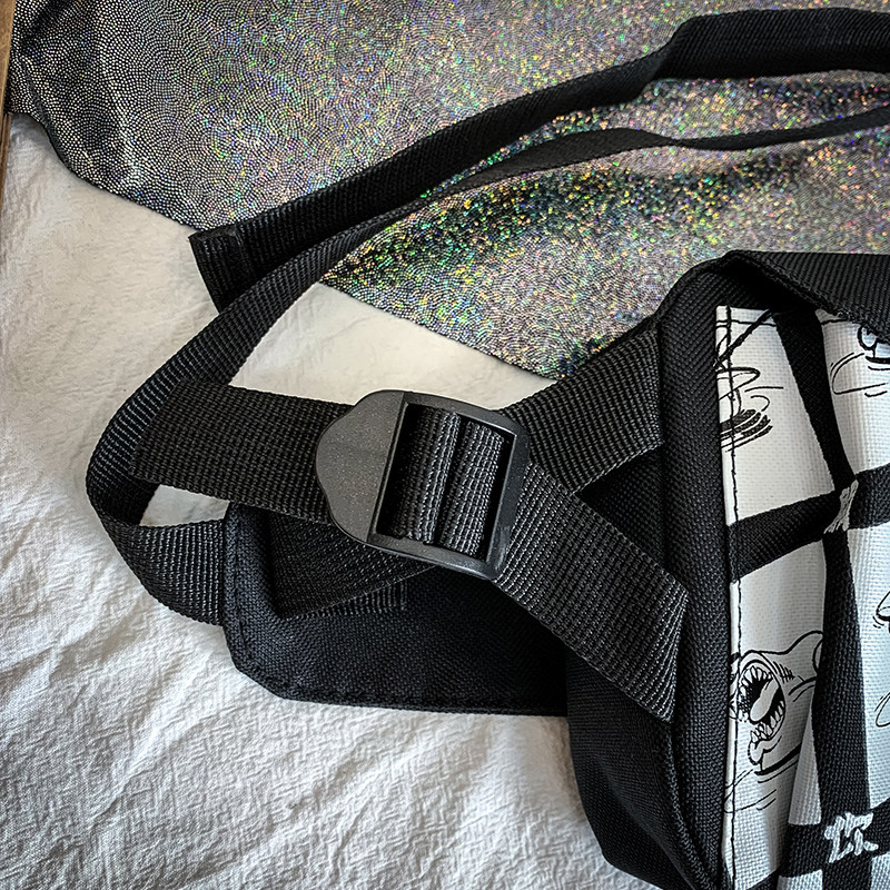 墨西卡小鲨鱼涂鸦腰包多用斜挎包 墨西卡女士包袋