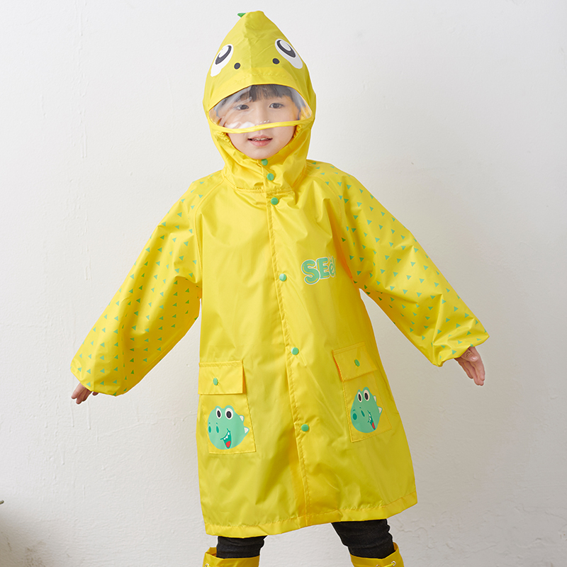 Seeumi新款儿童雨衣柔软透气无异味恐龙幼儿园男童女童小学生雨衣-图1