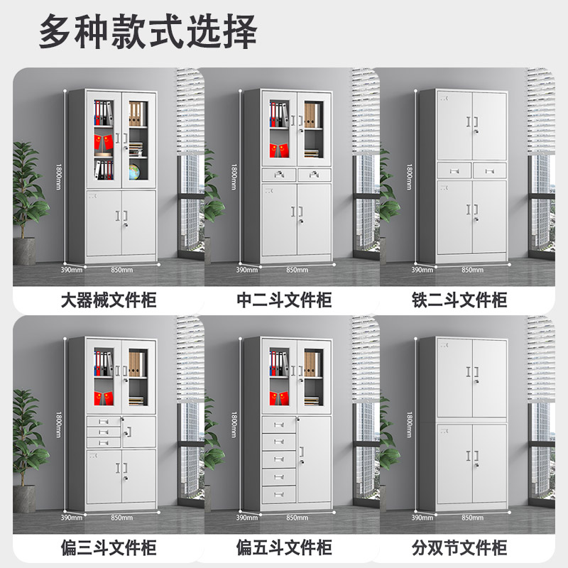 会计凭证柜钢制文件资料档案柜办公室带锁铁皮书柜家用柜子储物柜 - 图2