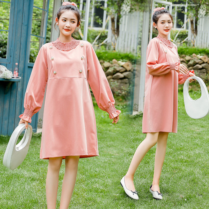 孕妇秋装遮肚不显怀时尚款连衣裙 枝荣连衣裙