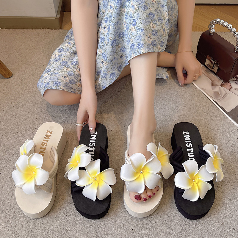 海边度假仙女三亚旅游沙滩鞋女夏外穿西双版纳鸡蛋小黄花高跟拖鞋,淘宝优惠券,粉丝福利购,淘宝优惠卷