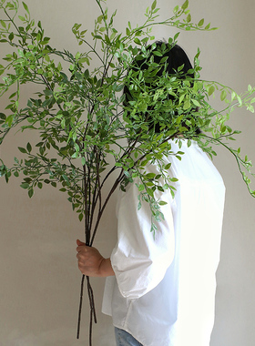 仿真花假花摆设客厅摆件网红南天竹仿真绿叶绿植假植物装饰摆件