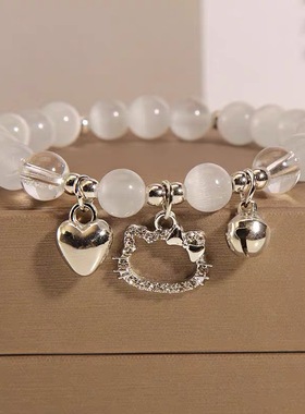 气质三叶草手链甜美小兔小众设计闺蜜手串个性时尚精致简约百搭