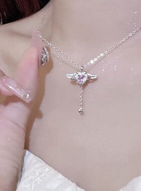 高级感奢华丘比特之心项链女轻奢小众设计锁骨链2023新款爆款吊坠