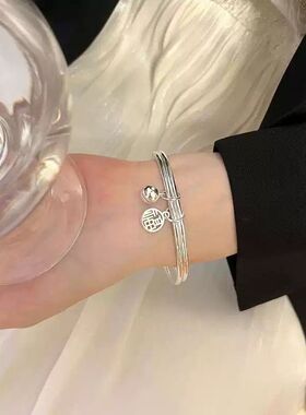 热销手镯福利竹节莲花中式蝴蝶平安ins学生手链简约闺蜜手环批发