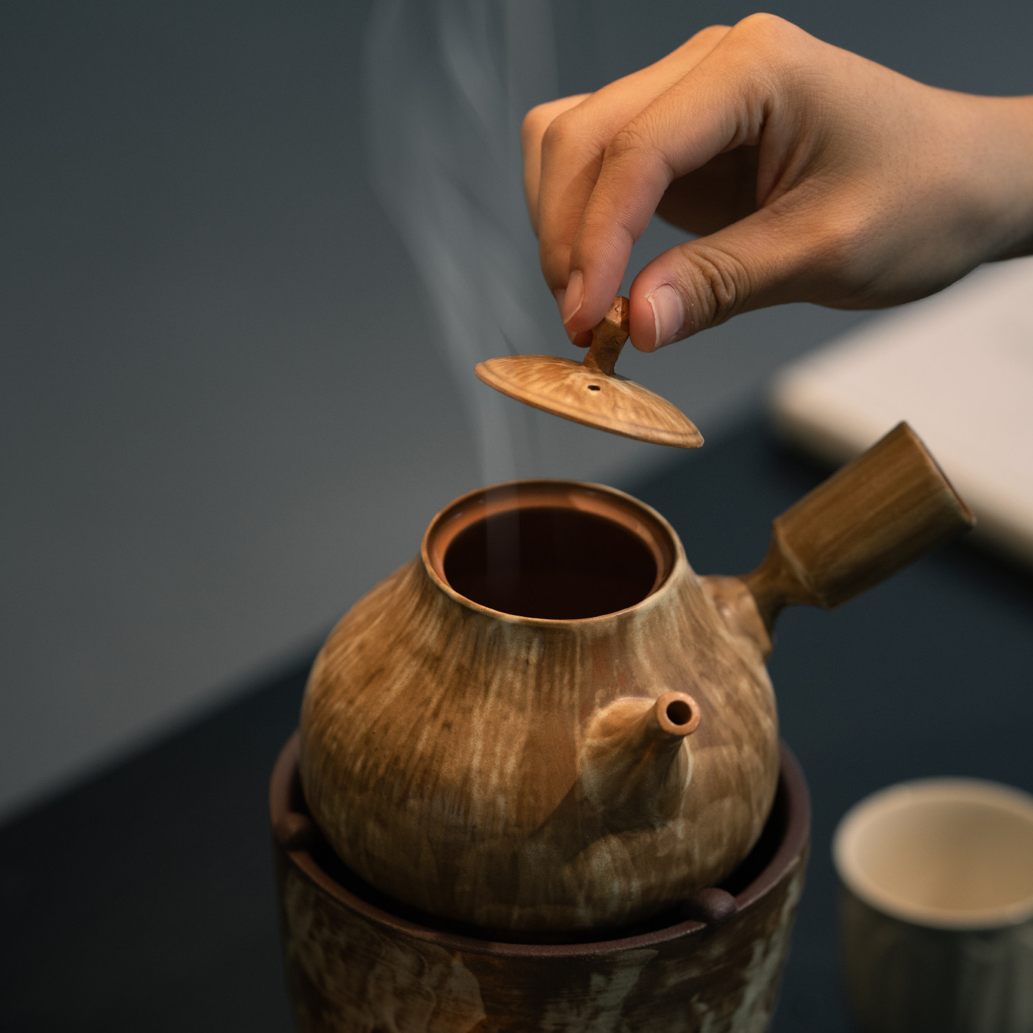 向美野拙手工粗陶煮茶炉复古温茶炉烛台酒精炉煮茶壶侧把壶套装,淘宝优惠券,粉丝福利购,淘宝优惠卷