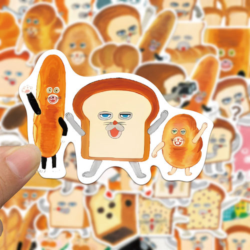 120张面包小偷贴纸卡通可爱创意沙雕抽象手账手机笔记本装饰贴画 - 图1