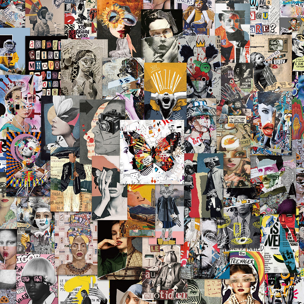 100张摩登艺术杂志封面贴纸复古风小众手账diy手机壳装饰防水贴画,淘宝优惠券,粉丝福利购,淘宝优惠卷