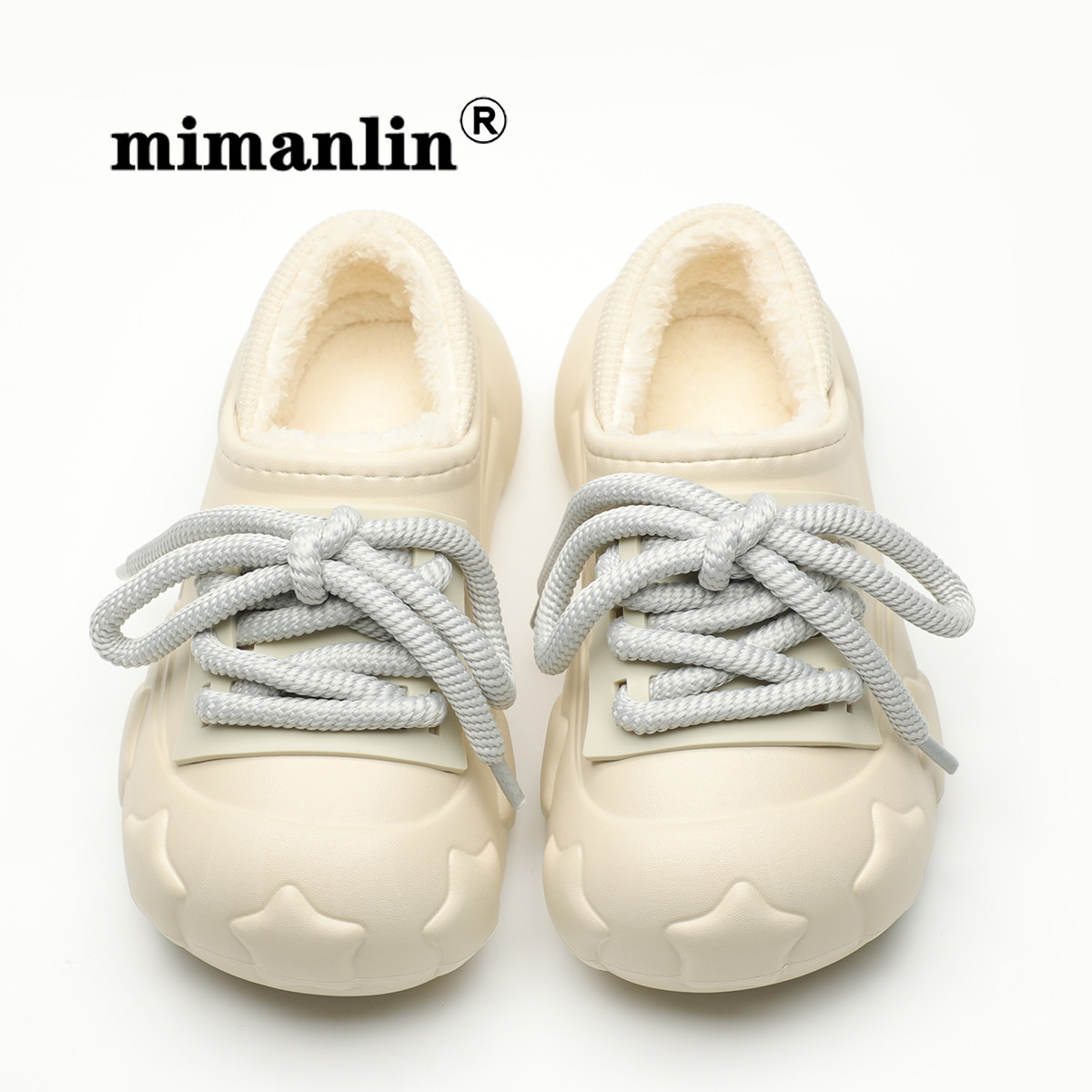 情侣大头鞋男女秋冬季加绒保暖时尚网红绑带潮牌棉鞋包跟防水棉拖,淘宝优惠券,粉丝福利购,淘宝优惠卷