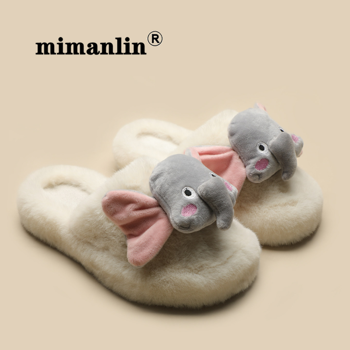 卡通平底毛毛拖鞋女士新款秋冬居家保暖防滑可爱办公室懒人棉拖鞋,淘宝优惠券,粉丝福利购,淘宝优惠卷