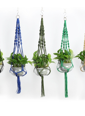 室外花盆室内尼龙手工编织田园风