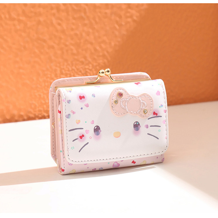 日系50周年短款钱包少女心学生猫咪复古三折卡包洛丽塔可爱零钱包,淘宝优惠券,粉丝福利购,淘宝优惠卷