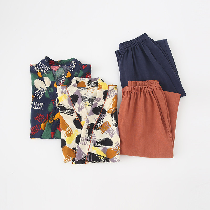 情侣天麻丝汗蒸服家居服 红莜睡衣/家居服套装