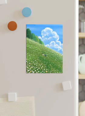 插画师Bodam绿色世界治愈系风景复刻艺术全屋装饰磁吸贴磁性贴