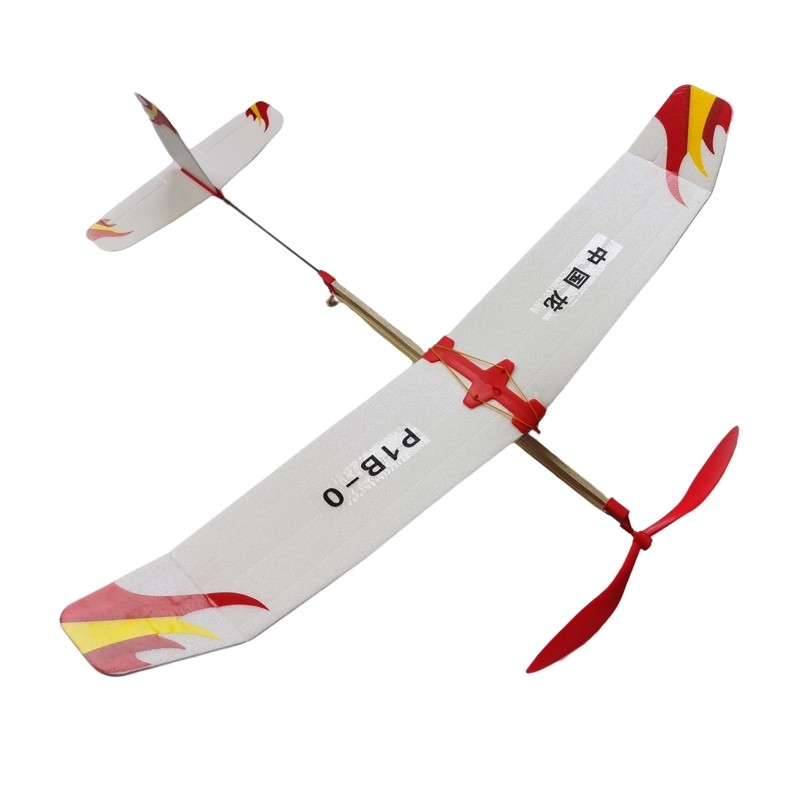 P1B-0橡皮筋动力滑翔机DIY拼装航模比赛中国龙橡筋滑翔机模型玩具-图3