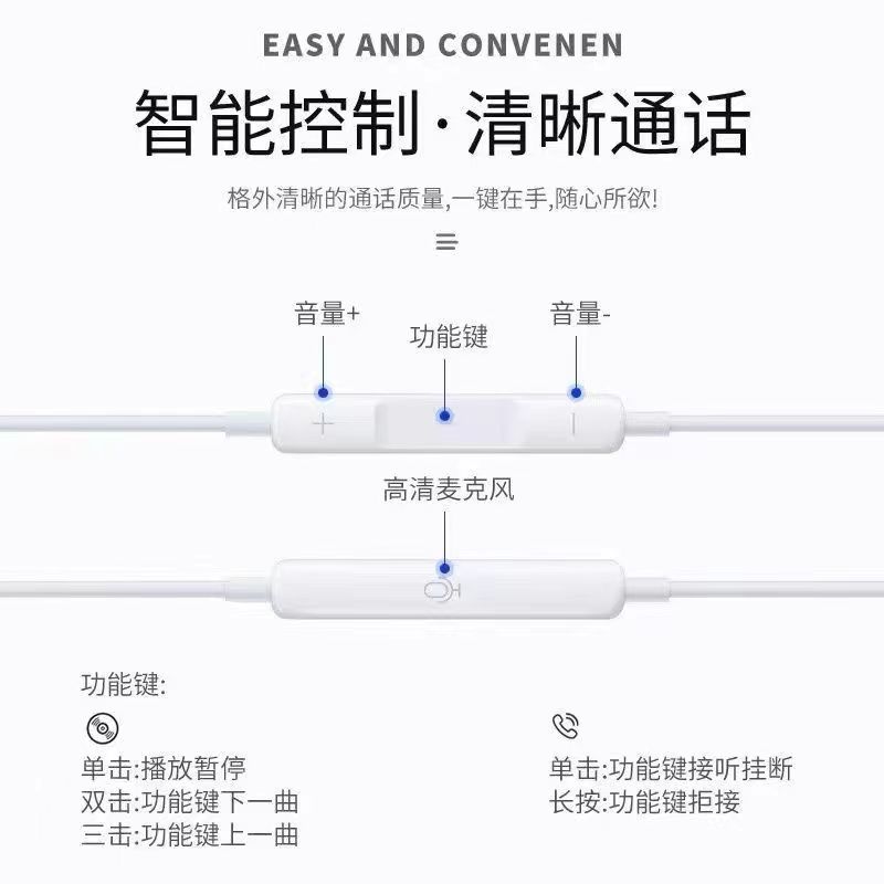 适用苹果14扁头耳机13有线12/11原装iPhone/8plus手机promax正品x-图0