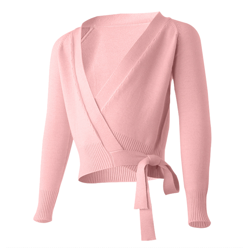 小茉莉儿童舞蹈毛衣外套女芭蕾舞练功服女童秋冬针织保暖长袖外搭 - 图3