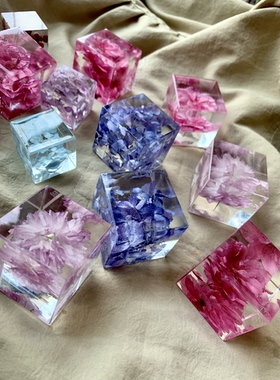 【小立方】植物樱花标本立方体树脂滴胶干花礼物非日本sola宙