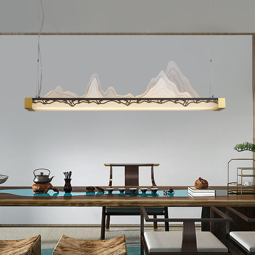 极简风新中式禅意茶室吧台餐厅长条装饰吊灯别墅酒店民宿现代简约 - 图2