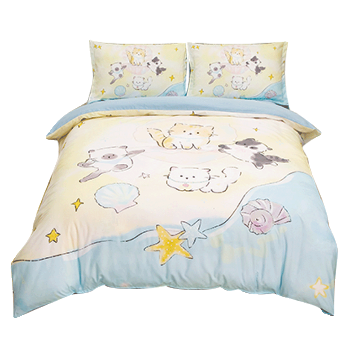 卡通可爱猫咪纯棉四件套学生宿舍全棉宠物猫三件套儿童女孩被套 - 图3