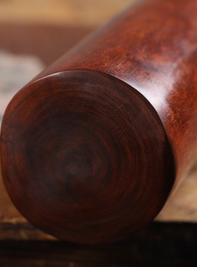 印度小叶紫檀木雕横财摆件风水柱