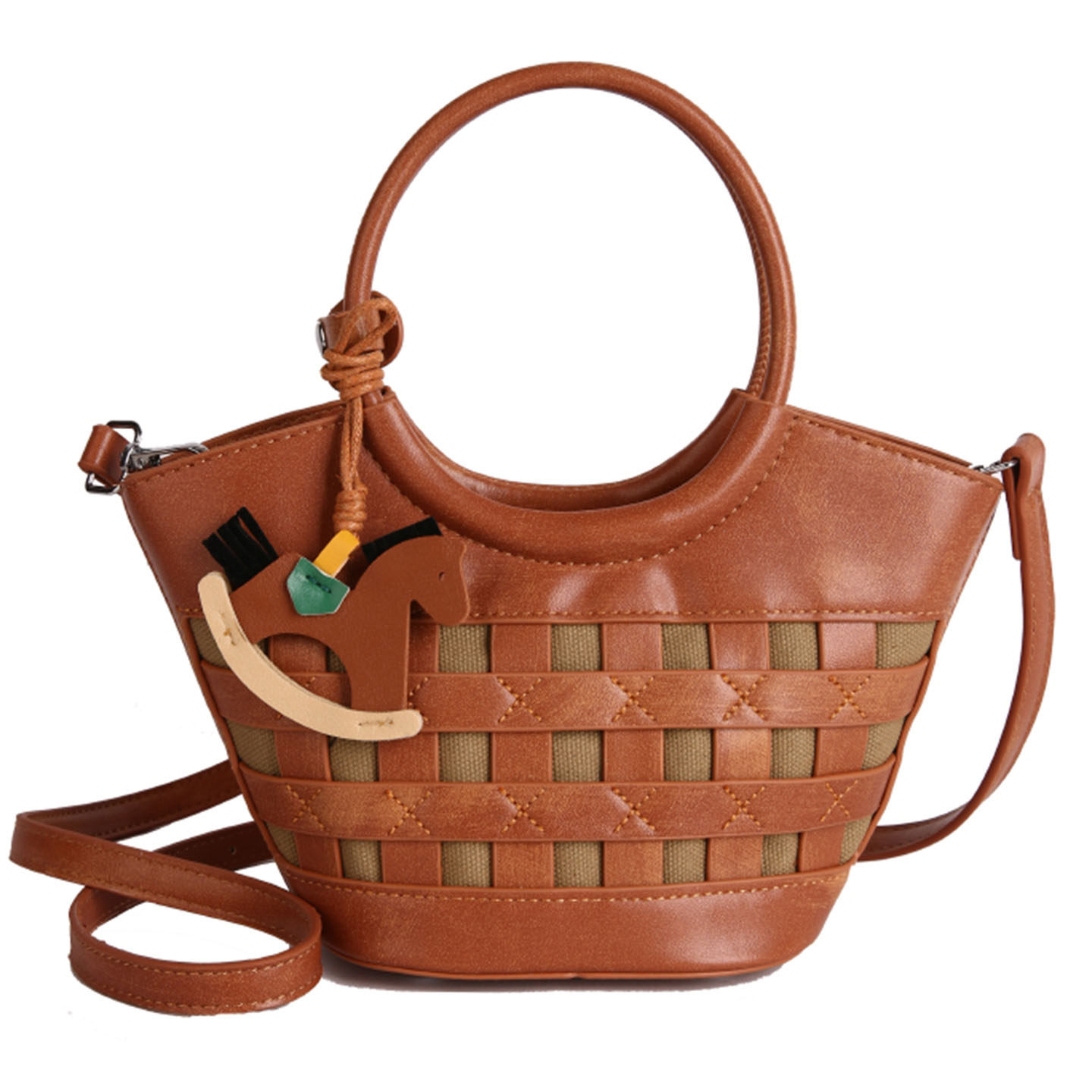 时尚洋气百搭小众设计感单肩斜挎精致皮质2025秋季女式手提水桶包,淘宝优惠券,粉丝福利购,淘宝优惠卷