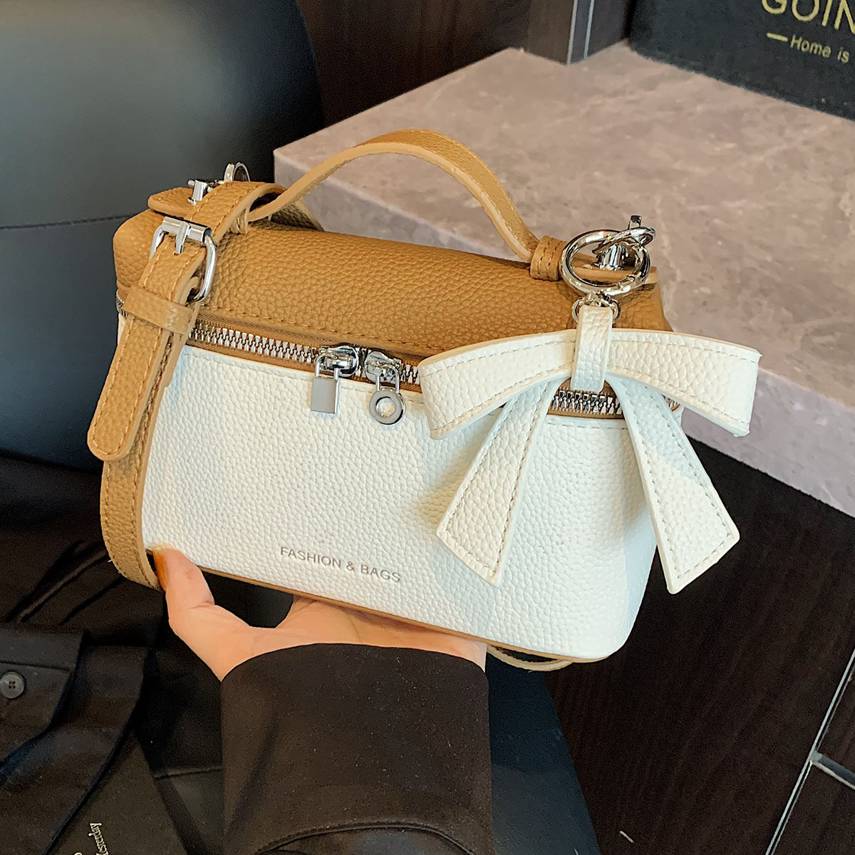 2025夏季新款荔枝纹饭盒包女时尚百搭凯莉包手提包简约单肩斜挎包,淘宝优惠券,粉丝福利购,淘宝优惠卷