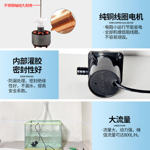 无刷潜水泵DC12V大流量抽水泵增压泵家用循环泵工业小潜水泵迷你 - 图2