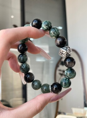 绿龙晶银曜石纯银小众设计手链