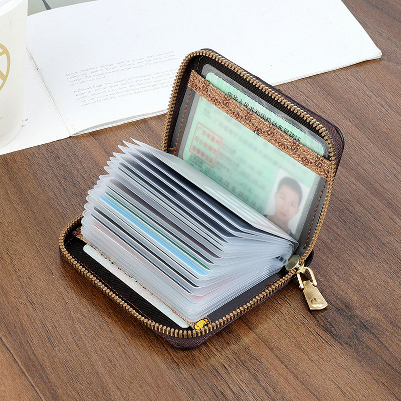 卡包男大容量多卡位风琴简约零钱包 桑索卡包